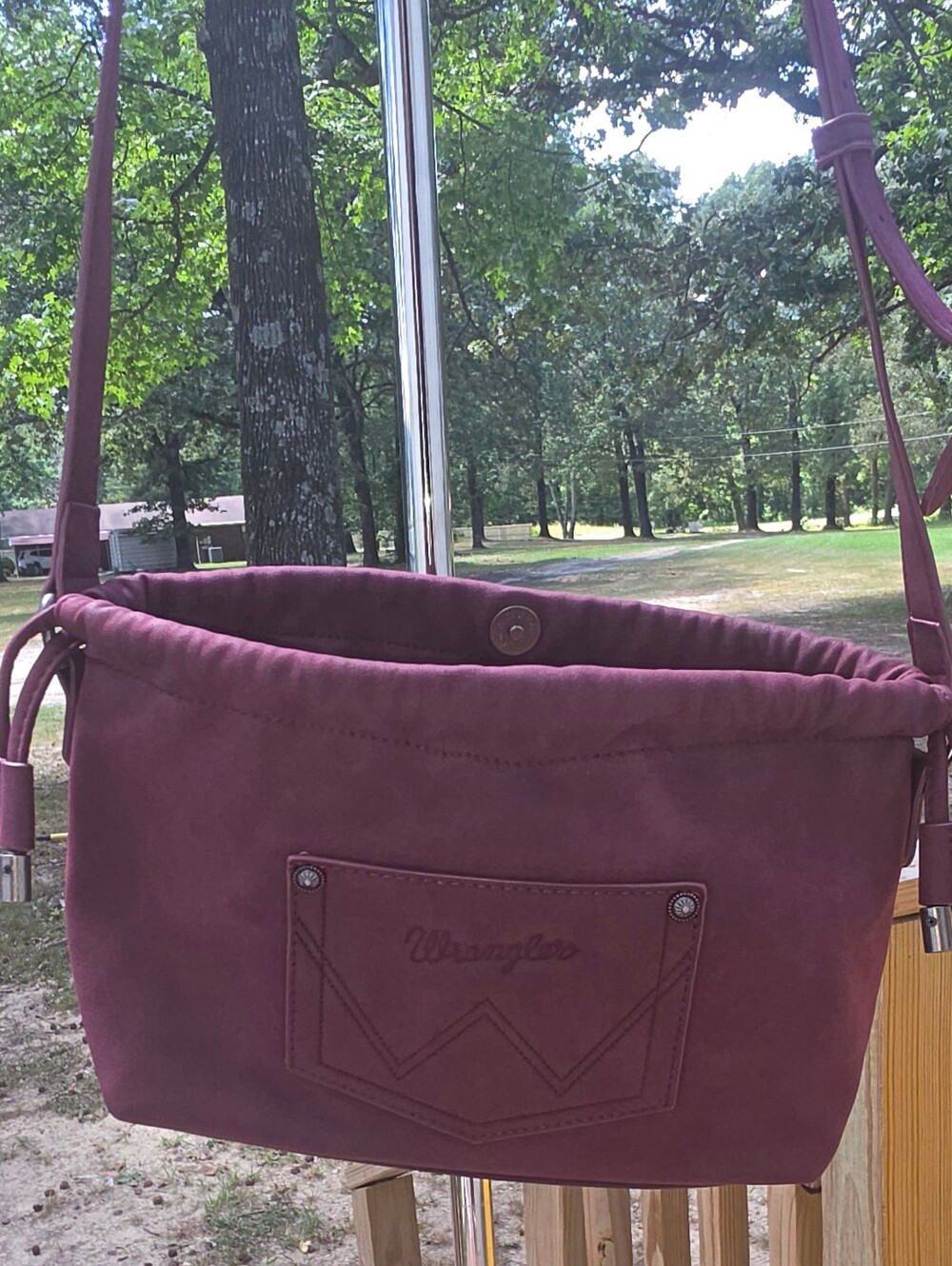 Wrangler Crossbody Purse Maroon Burgandy